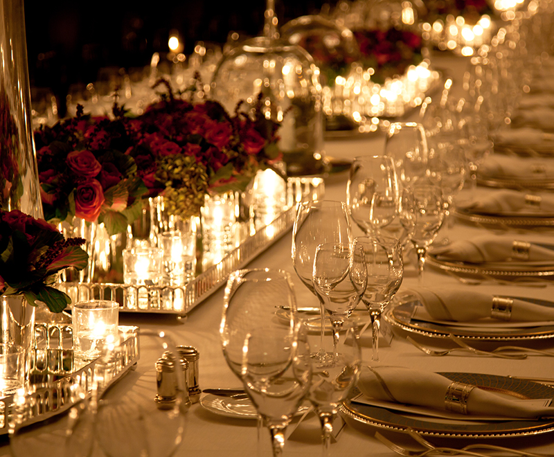 photo of table setting plates and glasses